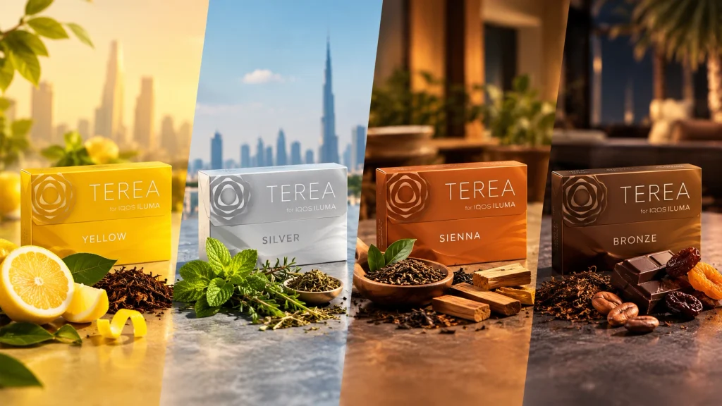 TEREA Yellow vs Silver vs Sienna vs Bronze: Flavour & Intensity Compared in UAE 2 TEREA Yellow vs Silver vs Sienna vs Bronze