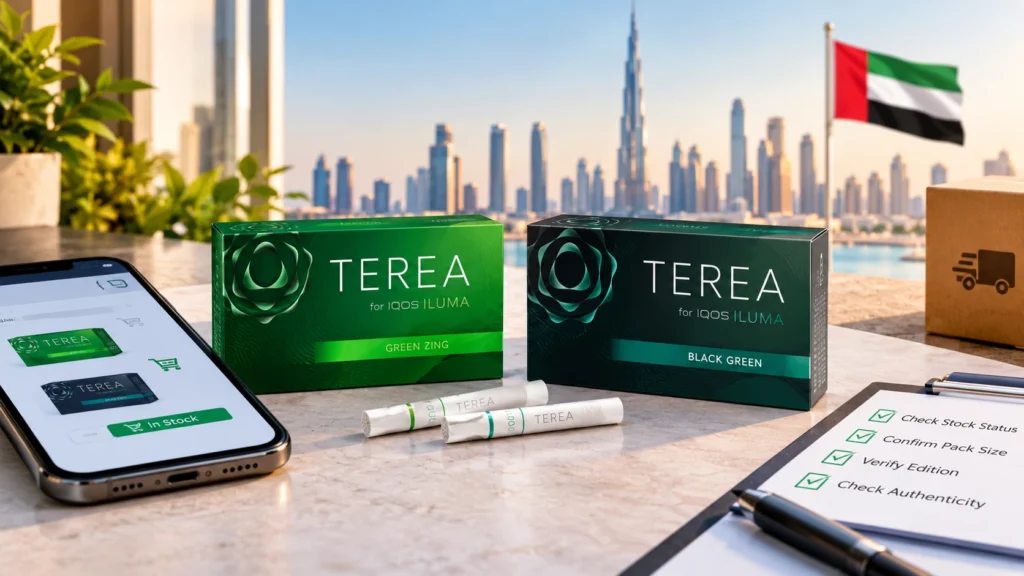 TEREA Green Zing vs Black Green: Flavour & Menthol Compared 3 TEREA Green Zing and Black Green Available in the UAE