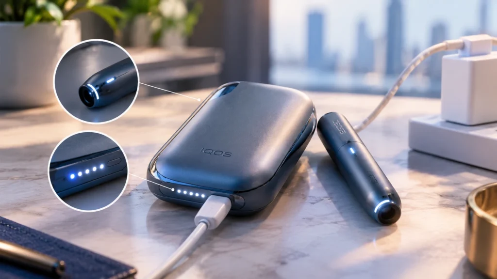 IQOS ILUMA Blinking Lights Explained: Colours & Meanings 2 IQOS ILUMA Blinking Lights While Charging